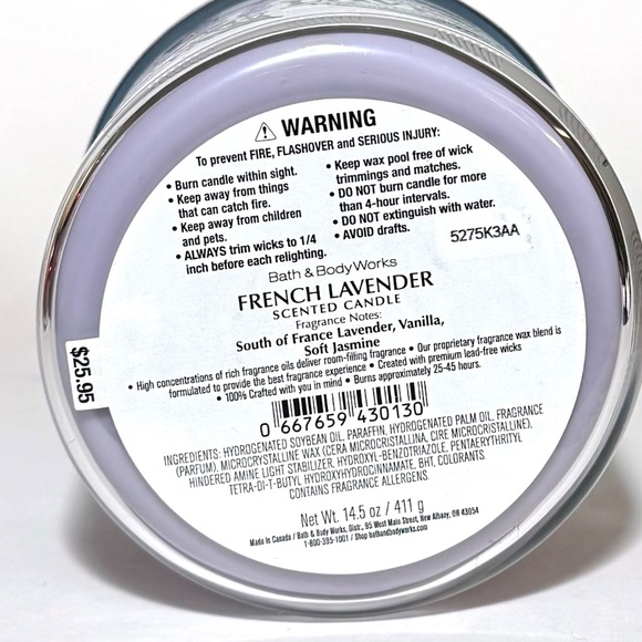 French LAVENDER 3-Wick Candle - Picture 3 of 3